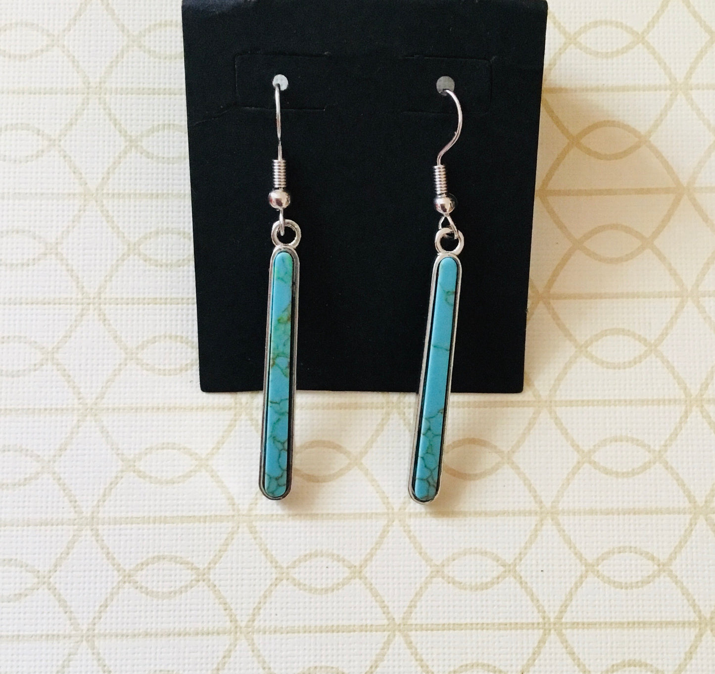 Turquoise Dangly Stick Earrings