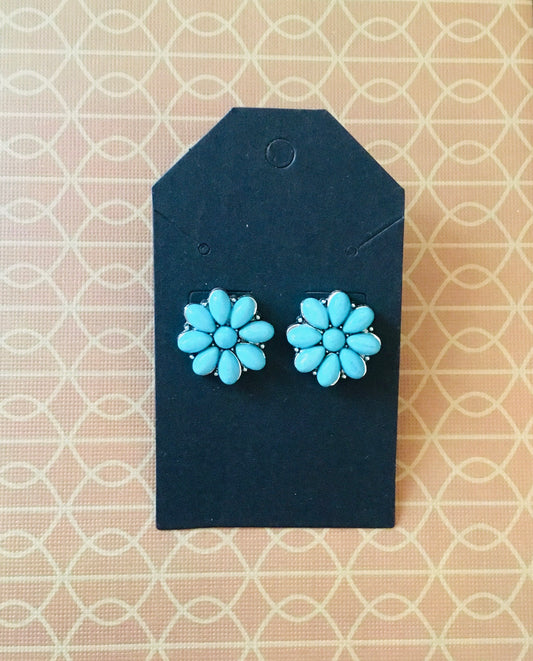 Turquoise Flower Earrings