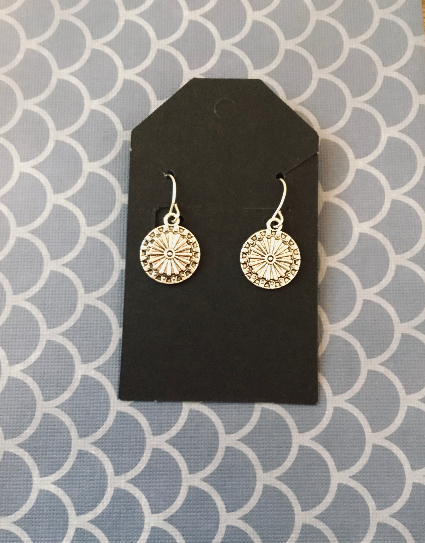 Silver Medallion Earrings