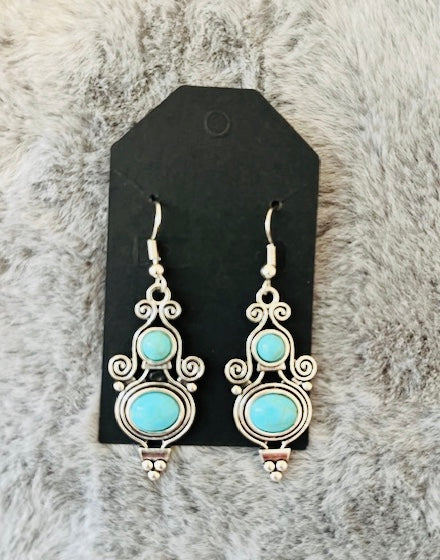 Dangly Earrings With Turquoise Stones